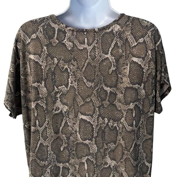 Bombom Women's Short Sleeve Snakeskin Print Shirt Top Blouse V-Neck Size… - Picture 7 of 13